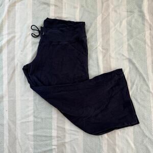 Y2k vintage navy blue cotton workout cropped pants